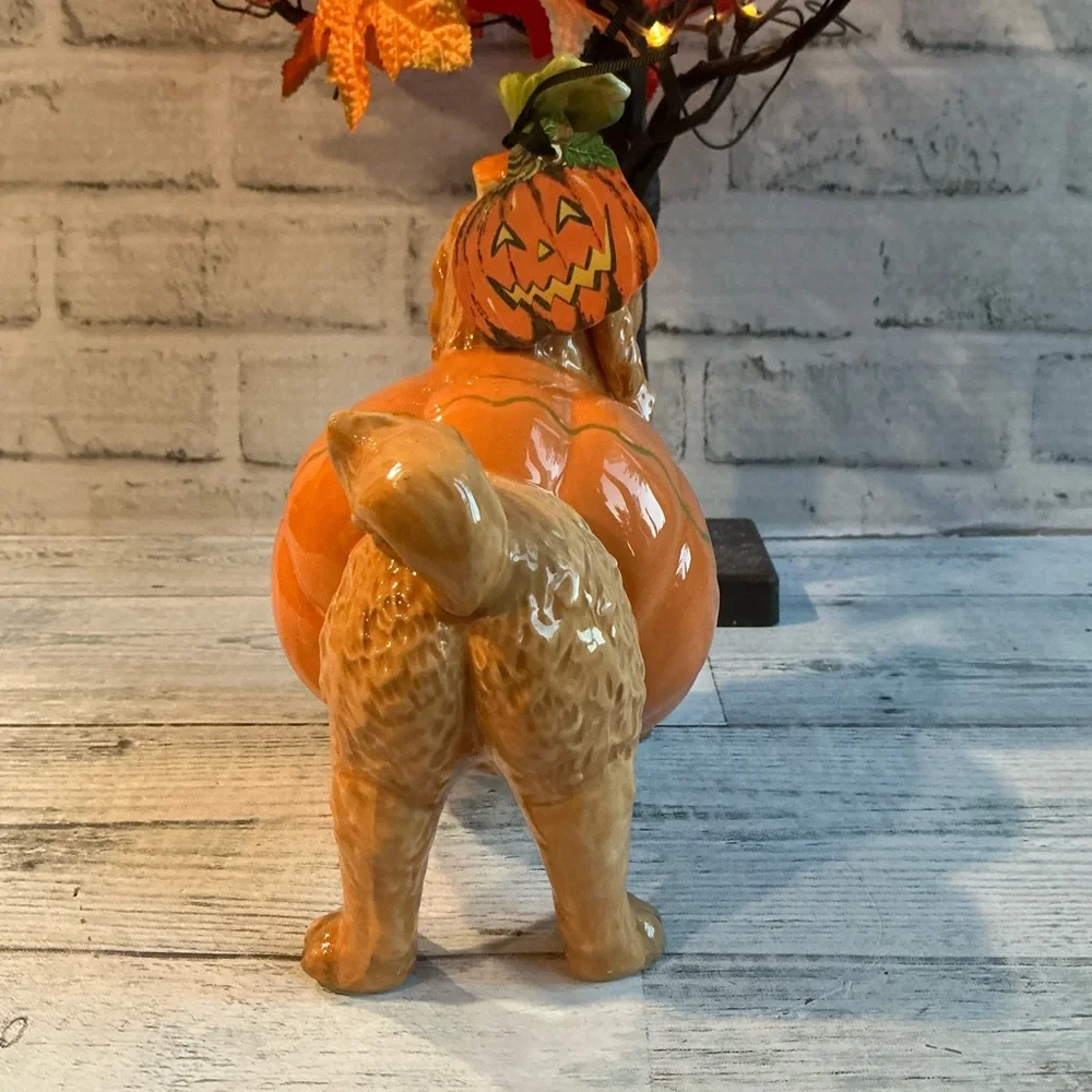 BLUE SKY CLAYWORKS Orange Is My Signature Colour Dachshund Halloween Figurine
